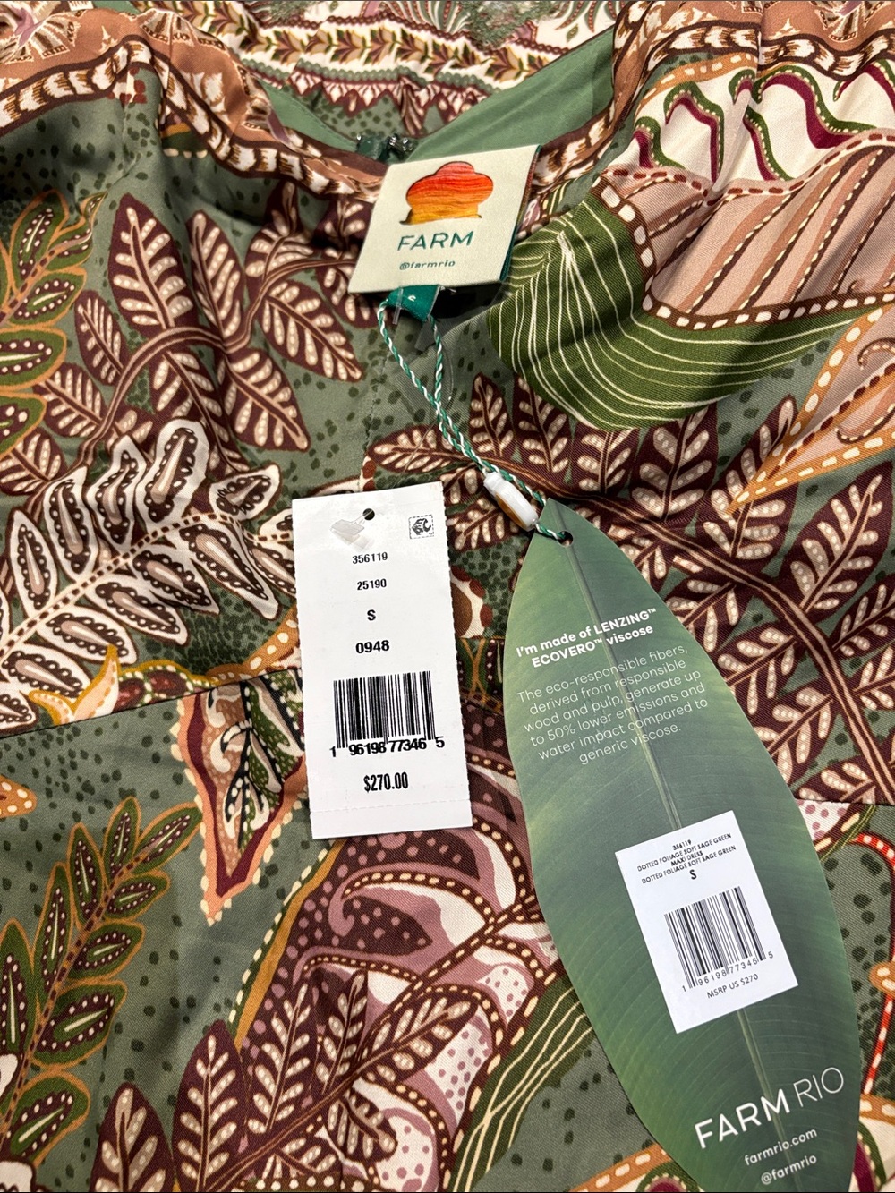 Farm Rio - Dotted Foliage Midi Dress - Picture 5 of 6